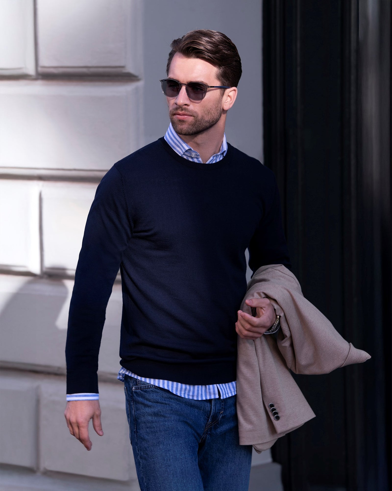 Beaufort Men Grey Melange Back