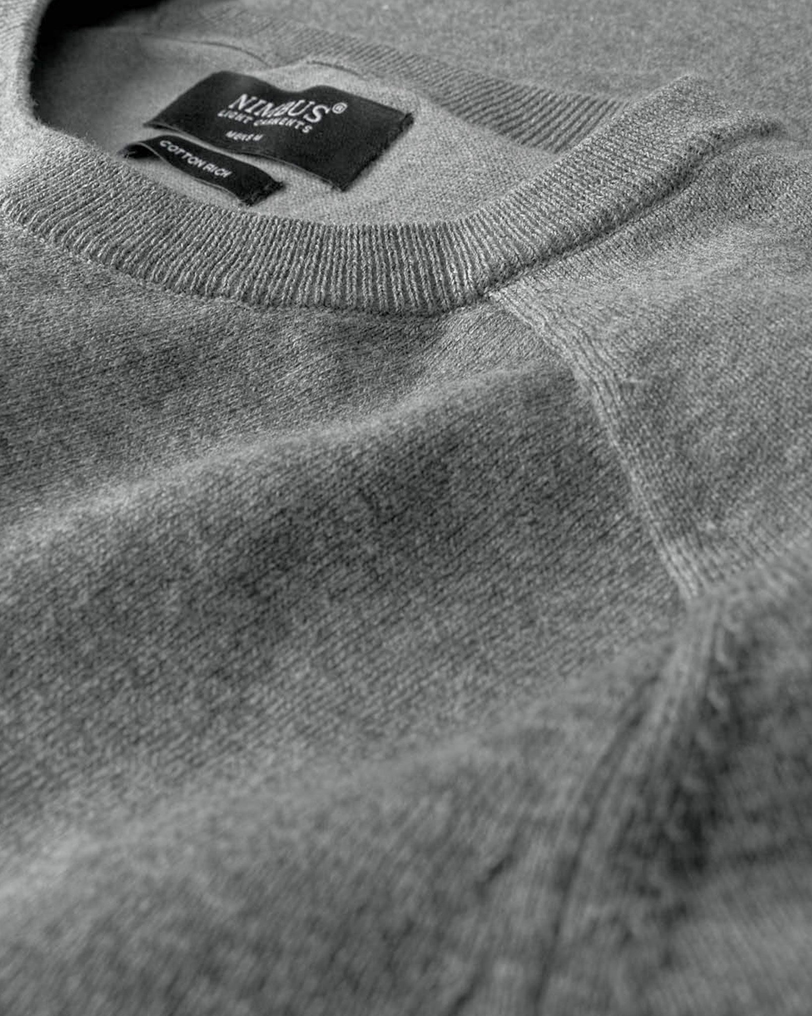 Brighton O Neck Men Grey Melange Closeup 1