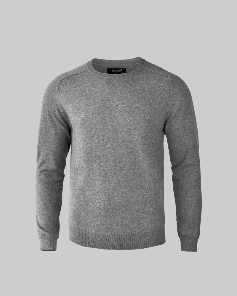 Brighton O Neck Men Grey Melange Front