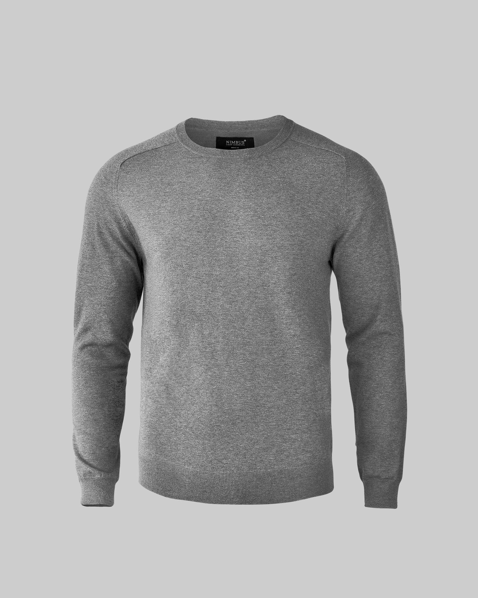 Brighton O Neck Men Grey Melange Back