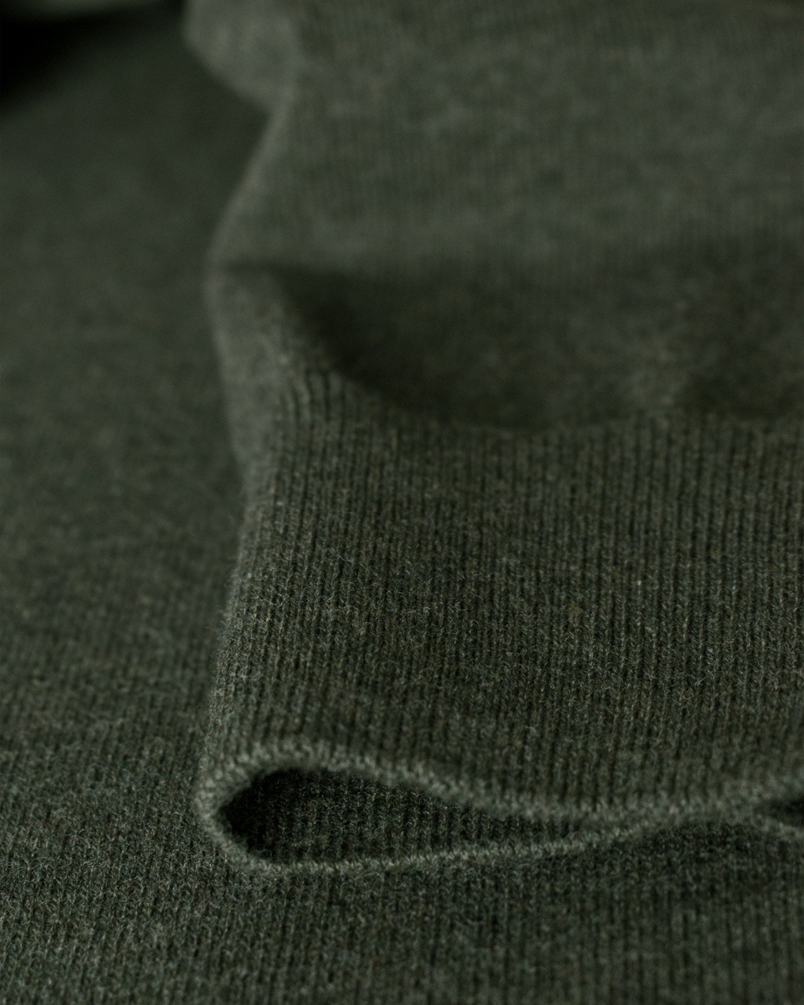 Brighton O Neck Men Olive Melange Closeup 3