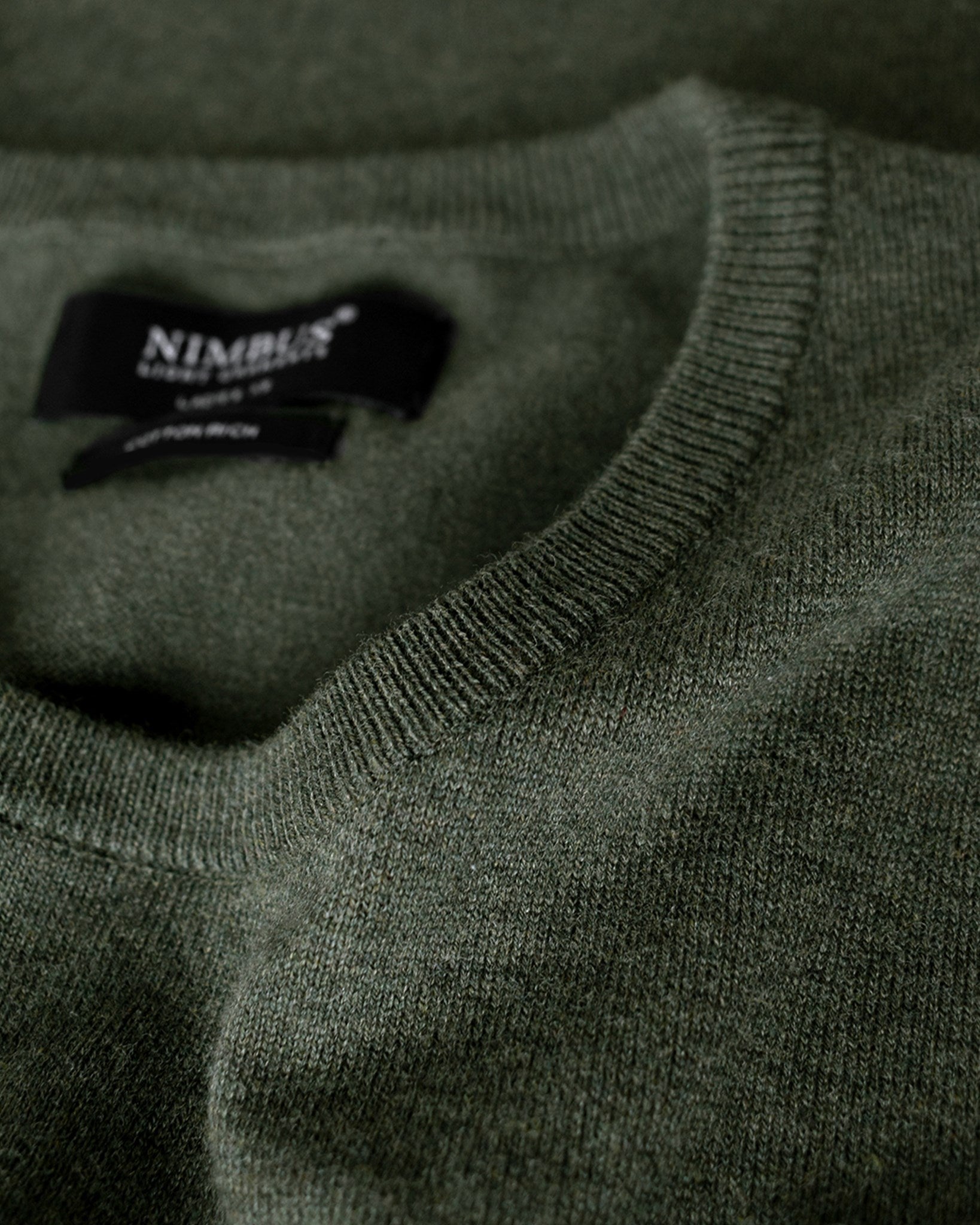 Brighton O Neck Women Olive Melange Closeup 1