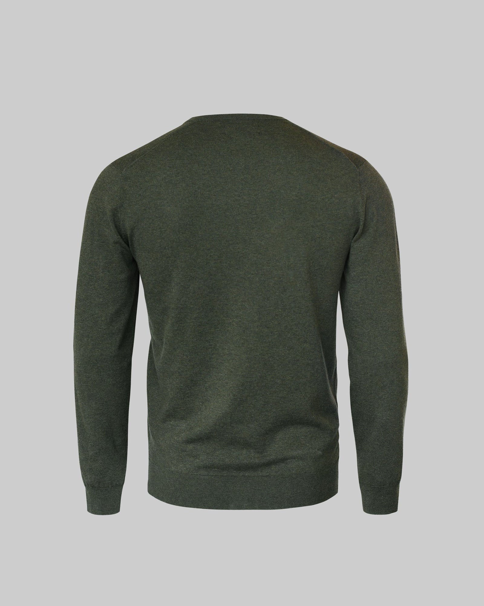 Brighton V Neck Men Olive Melange Back