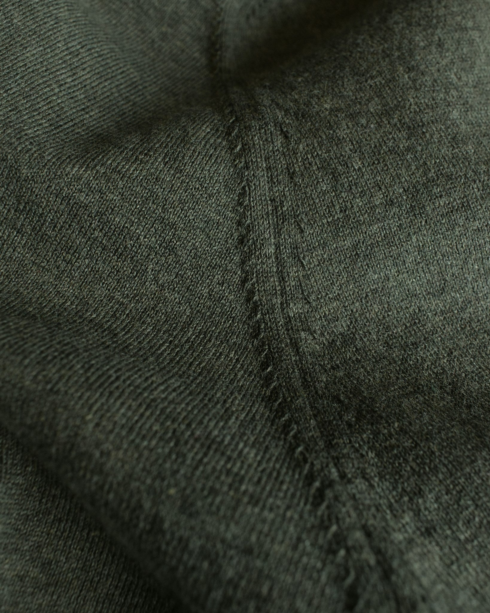 Brighton V Neck Men Olive Melange Closeup 3