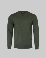 Brighton V-Neck Men - Olive Melange