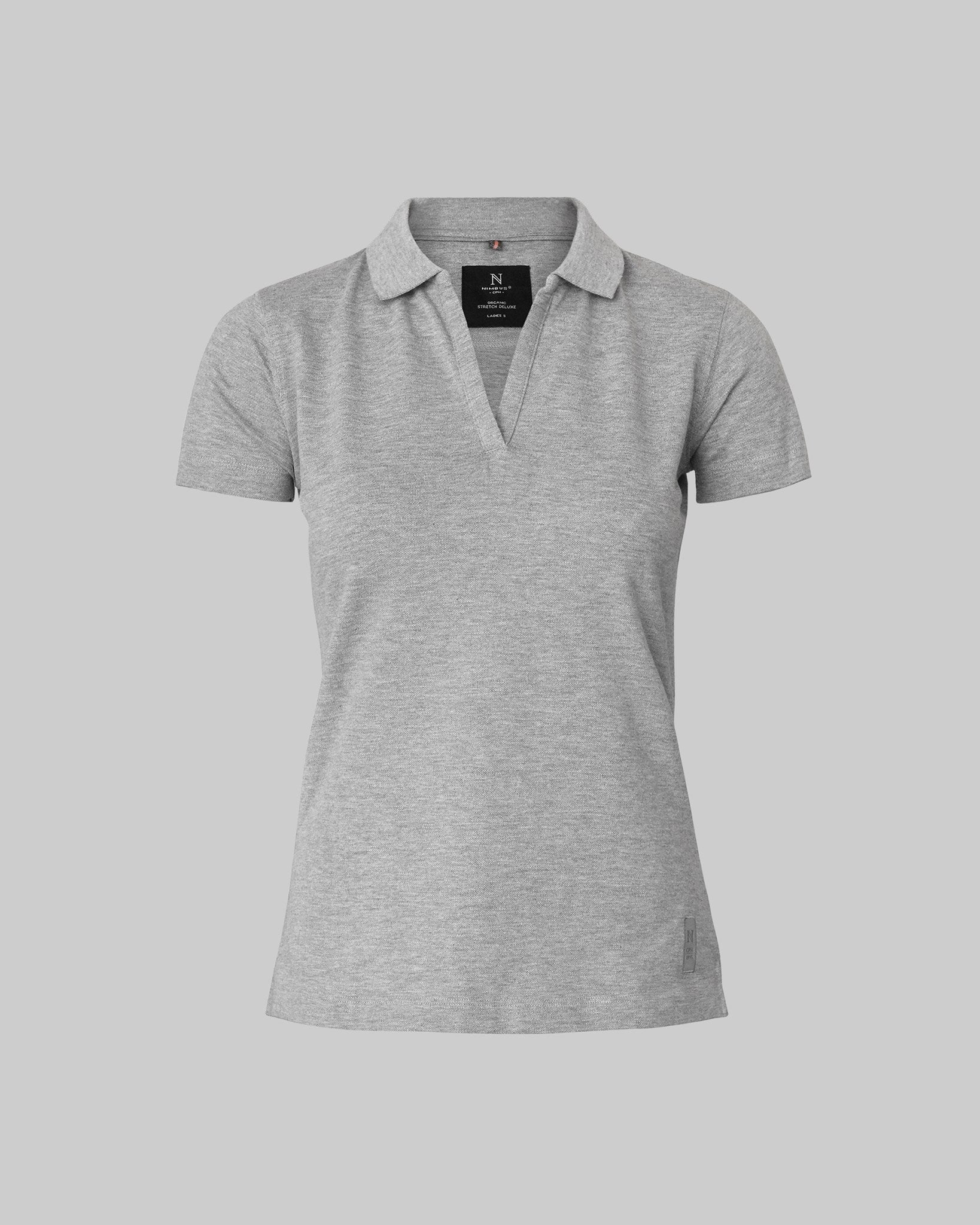 Harvard V Neck Women Grey Melange Front