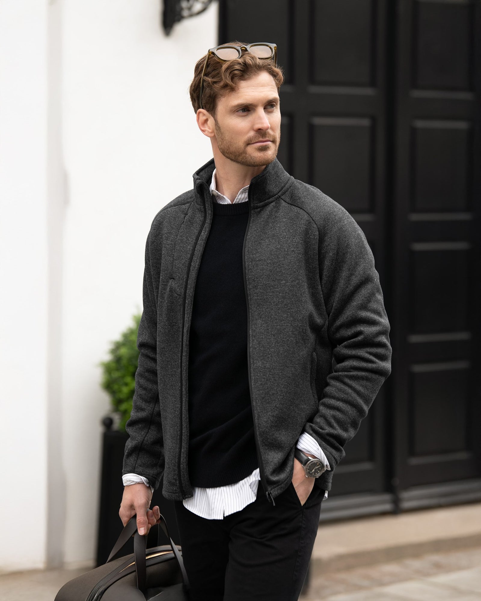 Montana Men Light Grey Melange Back